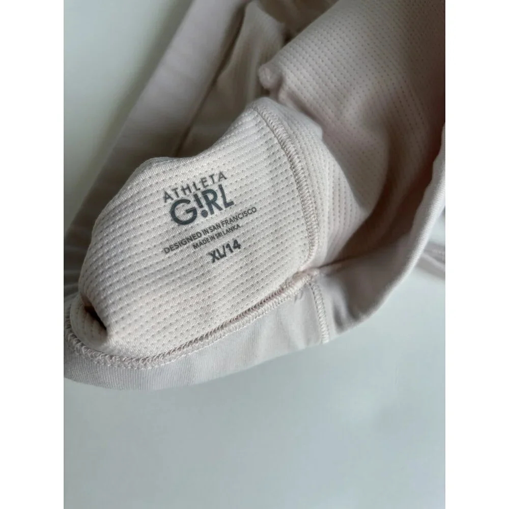 Athleta Girl Strappy Back Sports Bra Size 14 White Yoga Gym Activewear - Picture 4 of 5